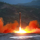 The newly named Hwasong-12 missile being launched by North Korea on